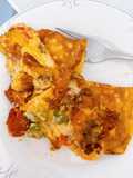 Omelete com tomate confiti