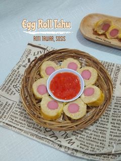 Foto resep Egg Roll Tahu, Roti Tawar, Sosis