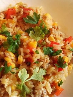 Mexikói rizses hús recept fotója