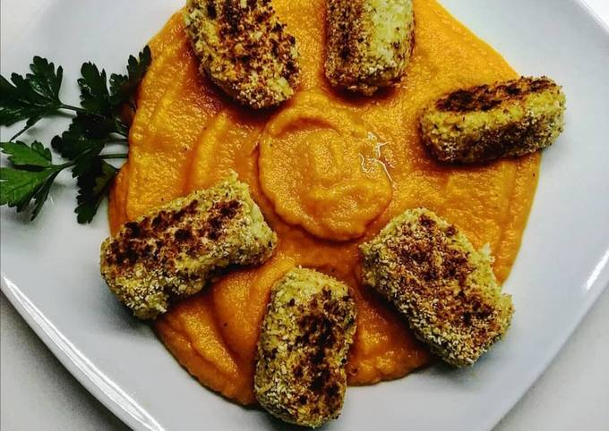 Ricetta di Veloce Crocchette di pesce su vellutata di carote