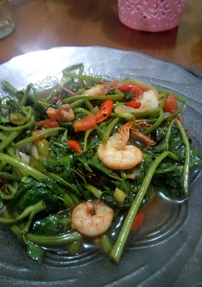 Foto resep Tumis kangkung udang #BikinRamadhanBerkesan