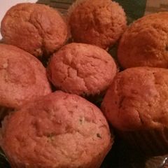 A picture of Soft and moist Carrot, zucchini & blueberry muffins.
