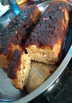 Una foto de Budín de pan con nueces