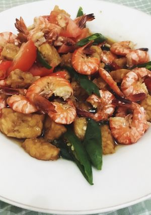 Foto resep Udang Tempe Cabe Ijo Pedas Nikmat