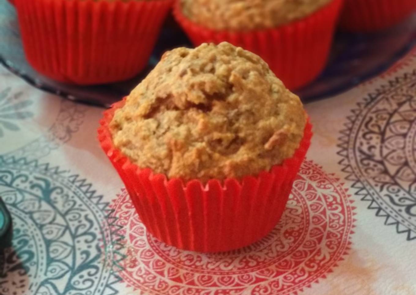 Muffins saludables de avena y manzana 🍎