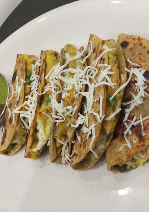 A picture of Desi Tacos.