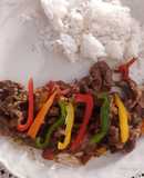 Fajitas de arrachera con morrón