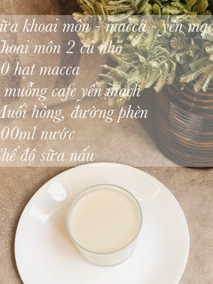 Hình của món Sữa hạt: khoai môn - macca - yến mạch.