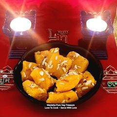 A picture of Kesari Coconut Burfi - Kesari Koparapak.