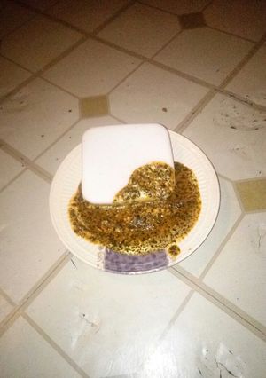 A picture of Ice fish nd Morin ga soup serve with tuwan masara.
