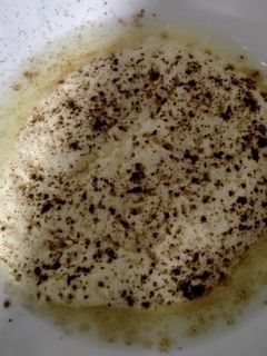 Una foto de Flan de queso