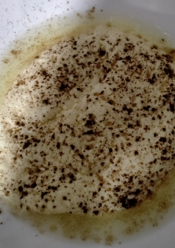 Una foto de Flan de queso
