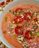 Crema fría de tomate y melón