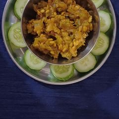 A picture of Snake gourd subji.