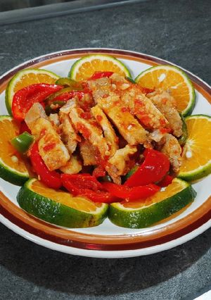 Hình của món Sườn xào chua ngọt.