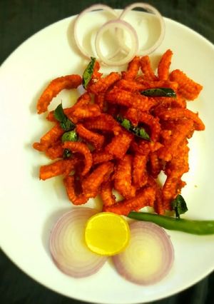 A picture of Crispy and spicy baby corn.