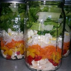 A picture of Red, White and Bleu Cheese Cobb Salad.