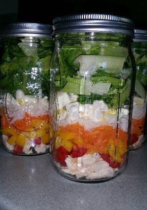 A picture of Red, White and Bleu Cheese Cobb Salad.