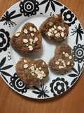 Muffins de plátano y almendra con harina de algarroba