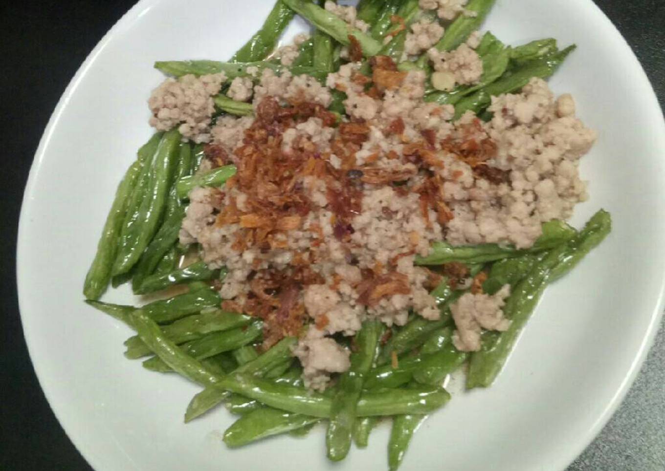 Buncis daging cincang