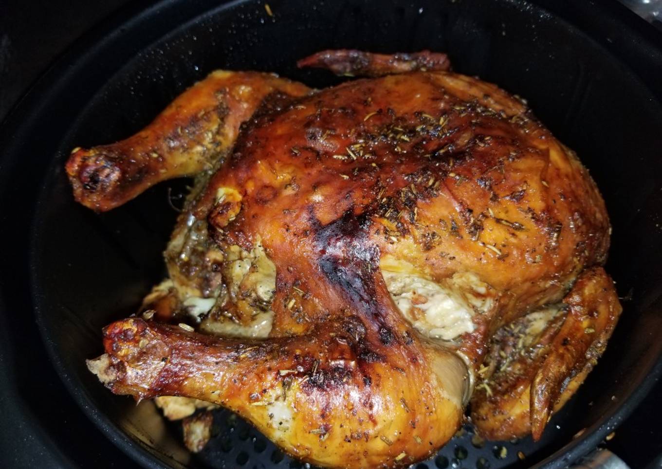 Whole chicken in an air fryer