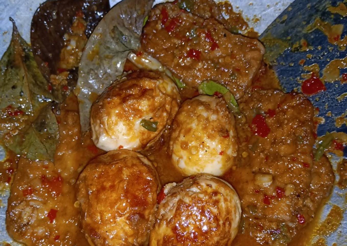 Telur dan Tempe bumbu rujak