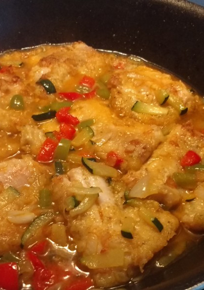 Una foto de Filetes merluza con verdura