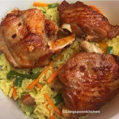 A picture of Fried rice with turkey.