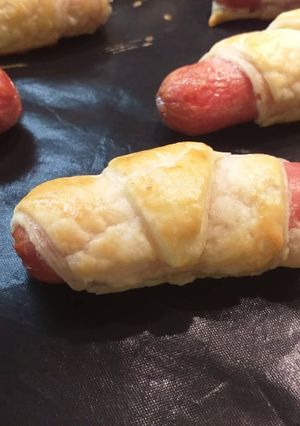 Virslivel töltött leveles tészta recept fotója