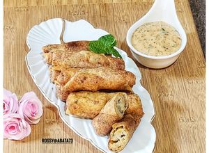 Foto resep Lotus Root Chicken Spring Rolls