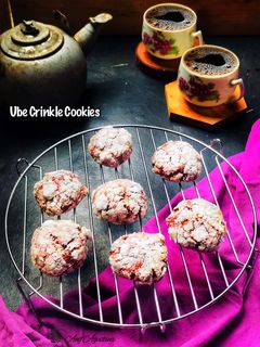 Foto resep Ube Crinkle Cookies