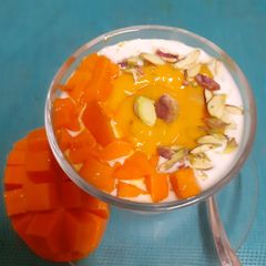 A picture of Hongkong's Viral Mango Sago (Chilled Dessert) (Vrat Special).