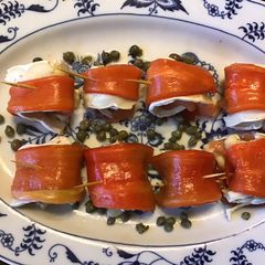 A picture of California Farm Cured Salmon Paprika Rolls.