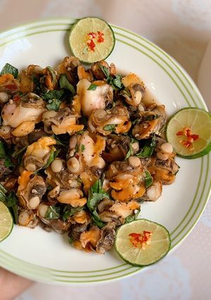Hình của món Sò Lông bóp thấu.