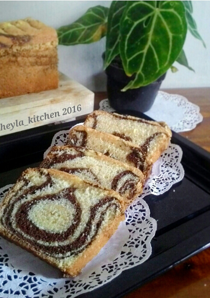 Foto resep Bolu Air 1 Telur Oil Free (tanpa minyak) aka marmer cake