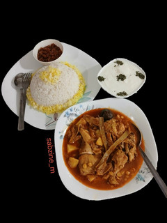 عکسی از دستور خورشت کنگر با مرغ