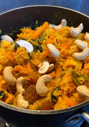 A picture of Quorn “Chicken” Briyani.