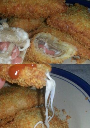 Foto resep Roti goreng beesola (smoked beef sosis mozarella)