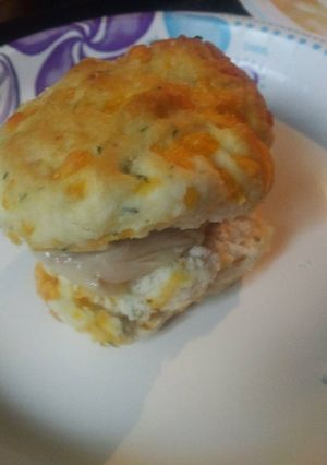 A picture of Leftover Thanksgiving Turkey and Gravy Biscuit.