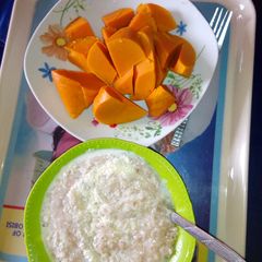 A picture of Oat and okpa.