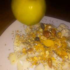 A picture of Desayuno de los campeones 😋🍏🏆.