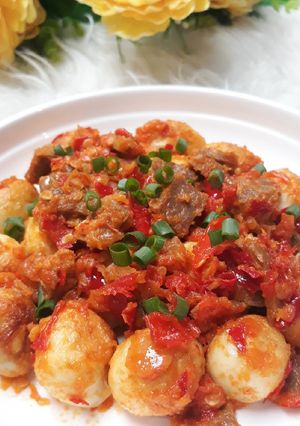 Foto resep Balado Telur Puyuh dan Daging Sapi