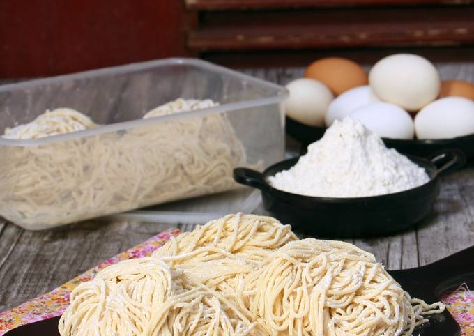 Cara Bikin Mie Homemade enak kenyal Irit Anti Gagal