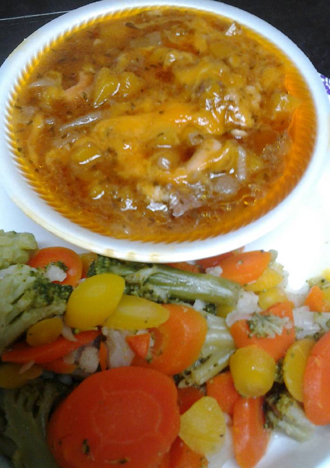 A picture of Butternut squash with beef and onions.