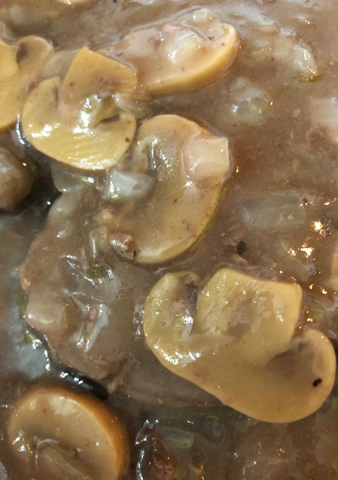 Una foto de Lomo al champignon sin crema de leche - Lomo Strogonof sin crema de leche