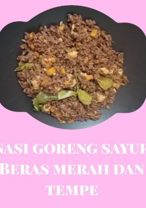 Foto resep Nasi goreng sayur beras merah dan tempe