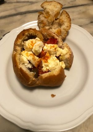 Foto di Panino al forno di insalata greca