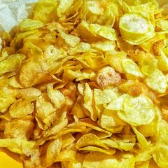 A picture of Homemade salted crisps #themechallenge.