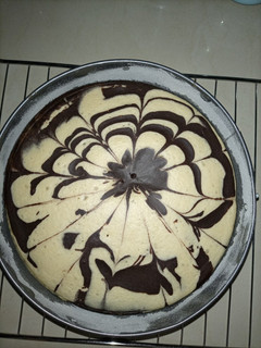 A picture of Eggless Zebra Cake.