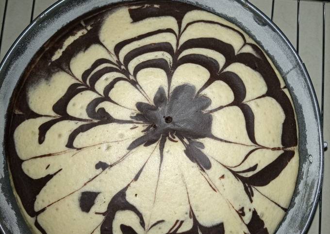 Eggless Zebra Cake